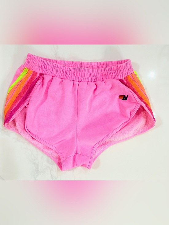 Aviator Nation Pants - Aviator Nation × Revolve 5
Stripe Jogger Short in Neon Pink